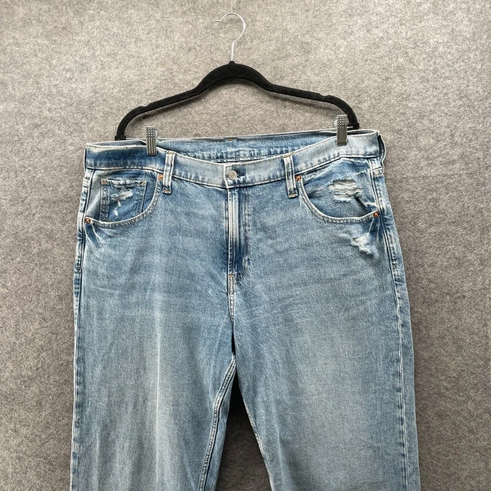 Gap 90s Loose Mid Rise Jeans Womens 18 / 34 Blue Light Wash Stretch - Picture 3 of 10
